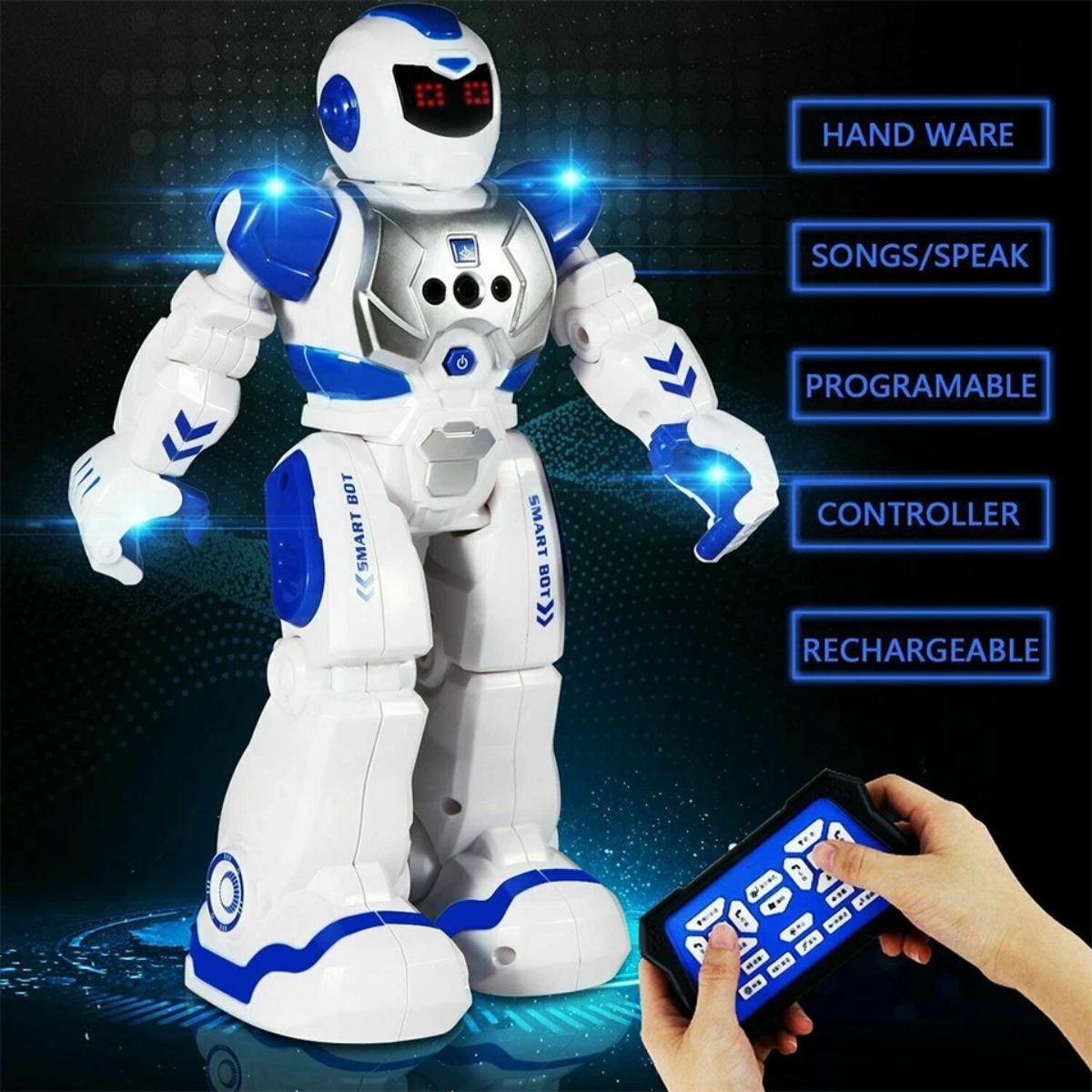 Programmable RC robot toy with LED eyes and gesture control