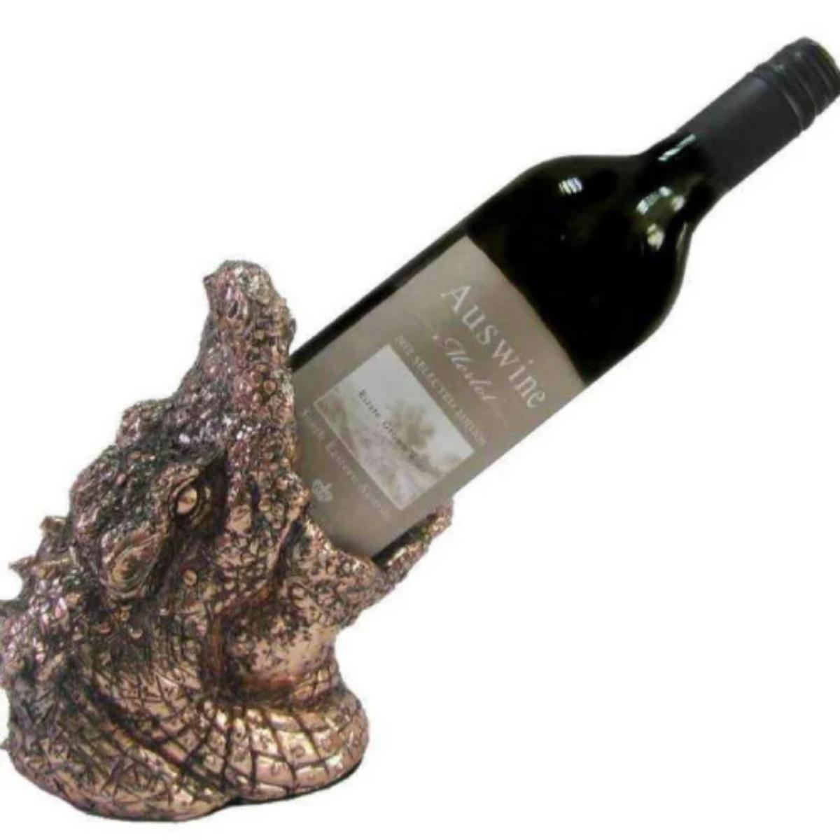 Crocodile Wine Bottle Holder decorative resin wine display stand
