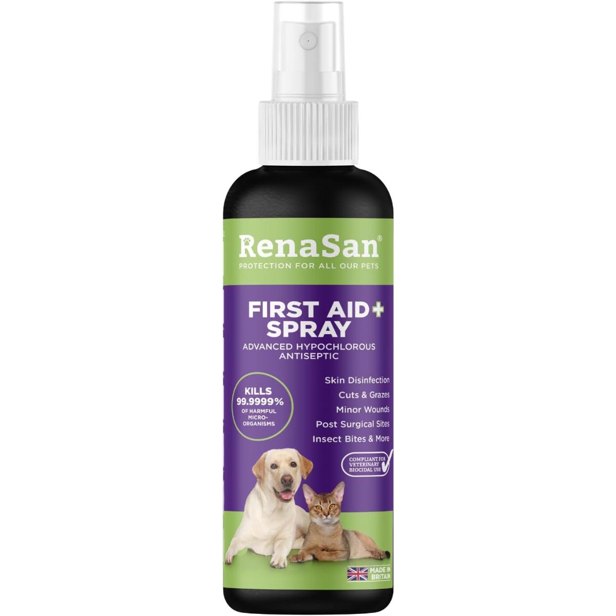 RenaSan Animal First Aid Spray 100ml – Wound Disinfection & Itch Relief for Dogs, Cats, and Other Pets