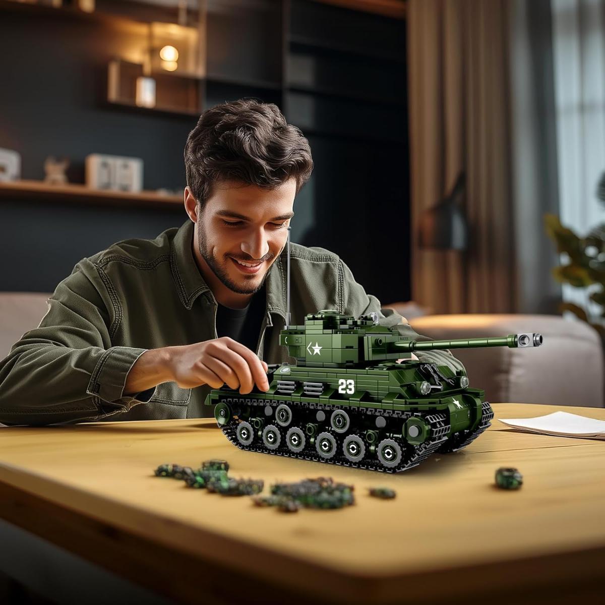 Reobrix M4A3E8 Sherman Tank building set military model kit