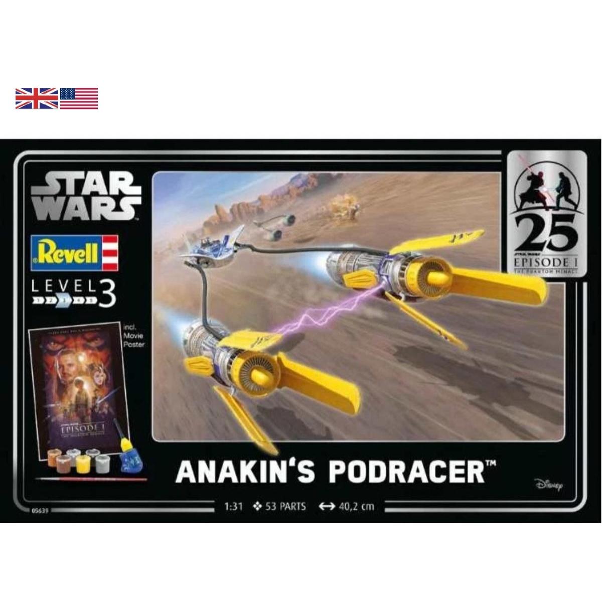 Revell RR5639 1/31 Star Wars Anakin’s Pod Racer snap‑fit model kit.