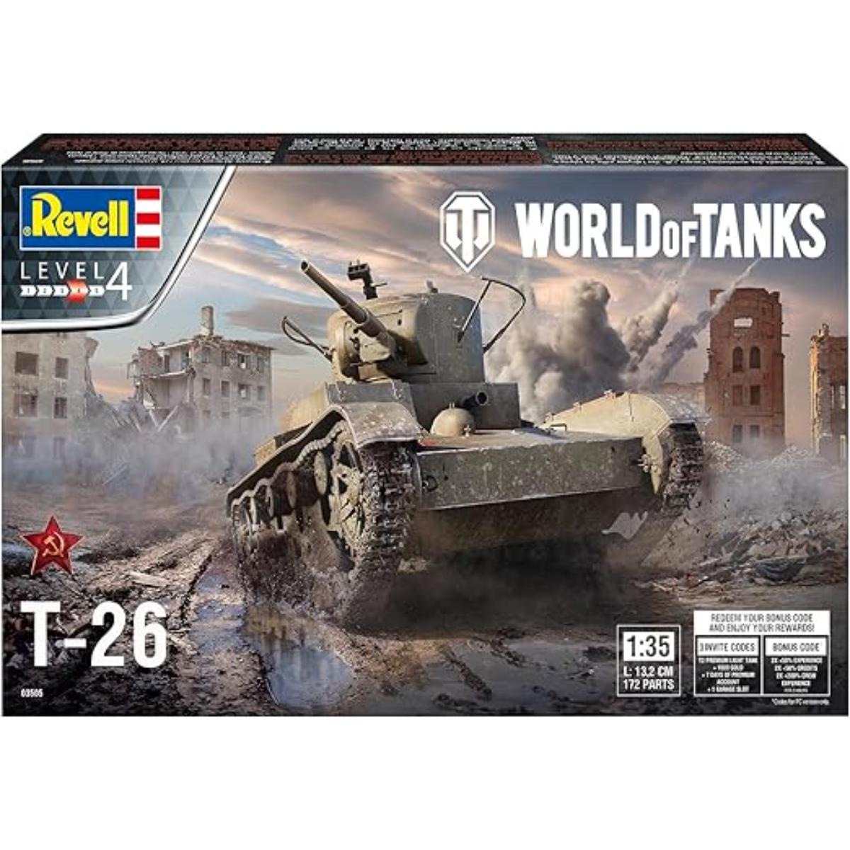 Revell 03505 World of Tanks T-26 1:35 scale model kit box art