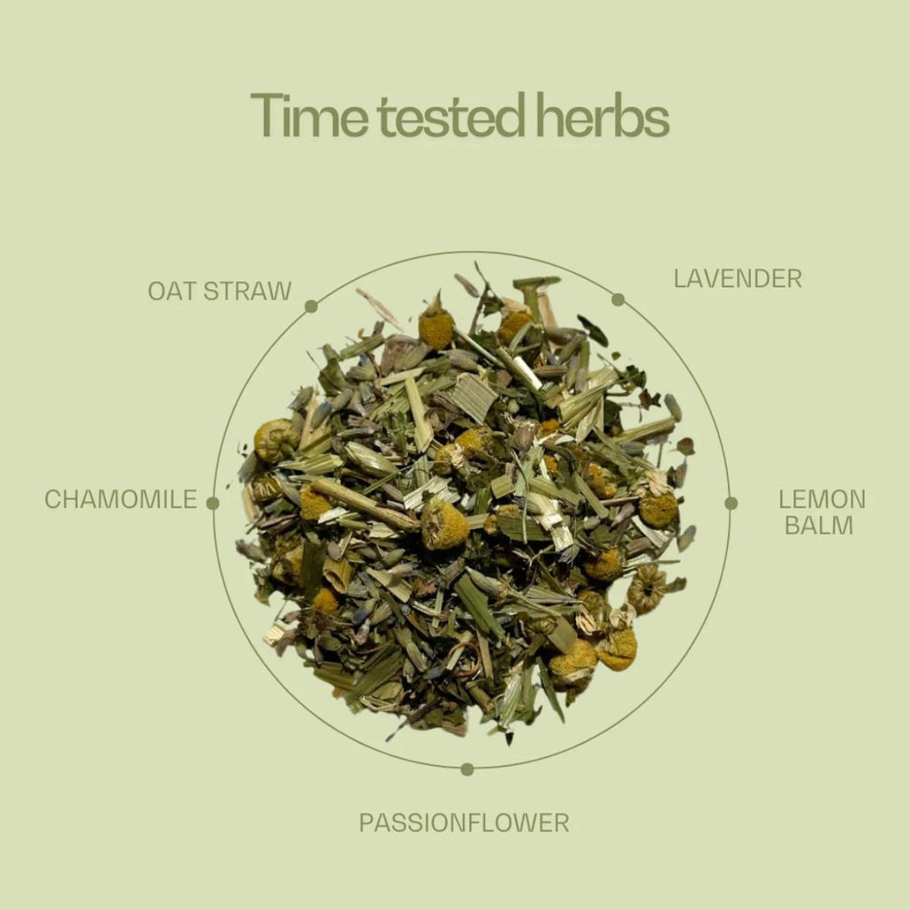 The SABI Calming Herbata loose leaf tea mixture