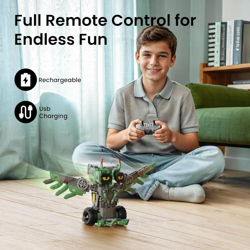 sillbird robot car building kit 5 in 1 stem remote control coding toy