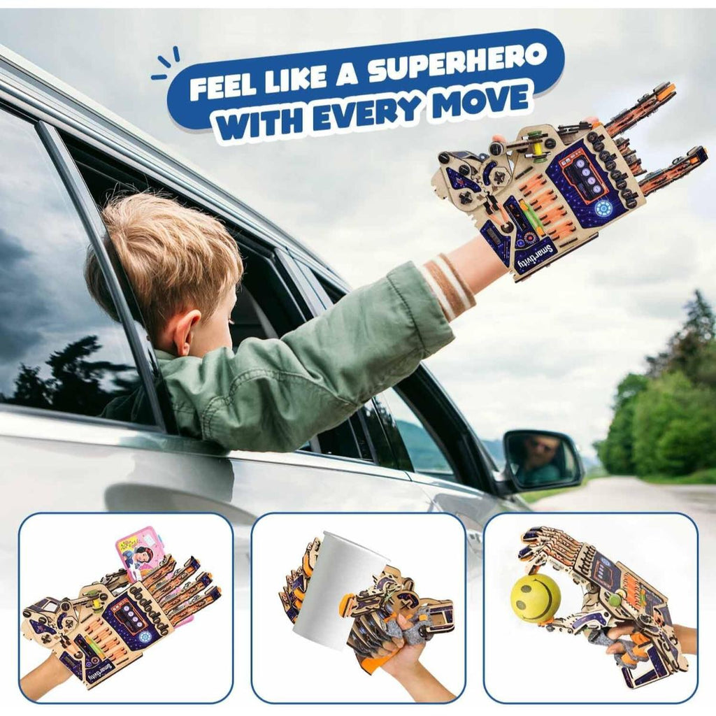 Smartivity DIY Robotic Mechanical Hand STEM kit for kids with buildable mechanical parts.