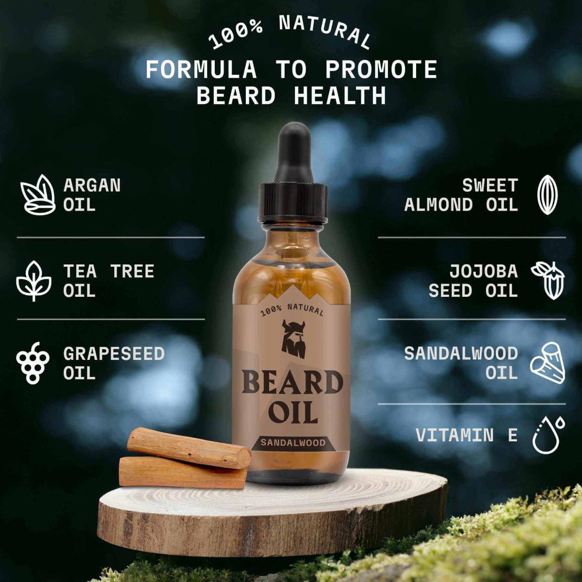 Striking Viking Sandalwood Beard Oil dropper bottle