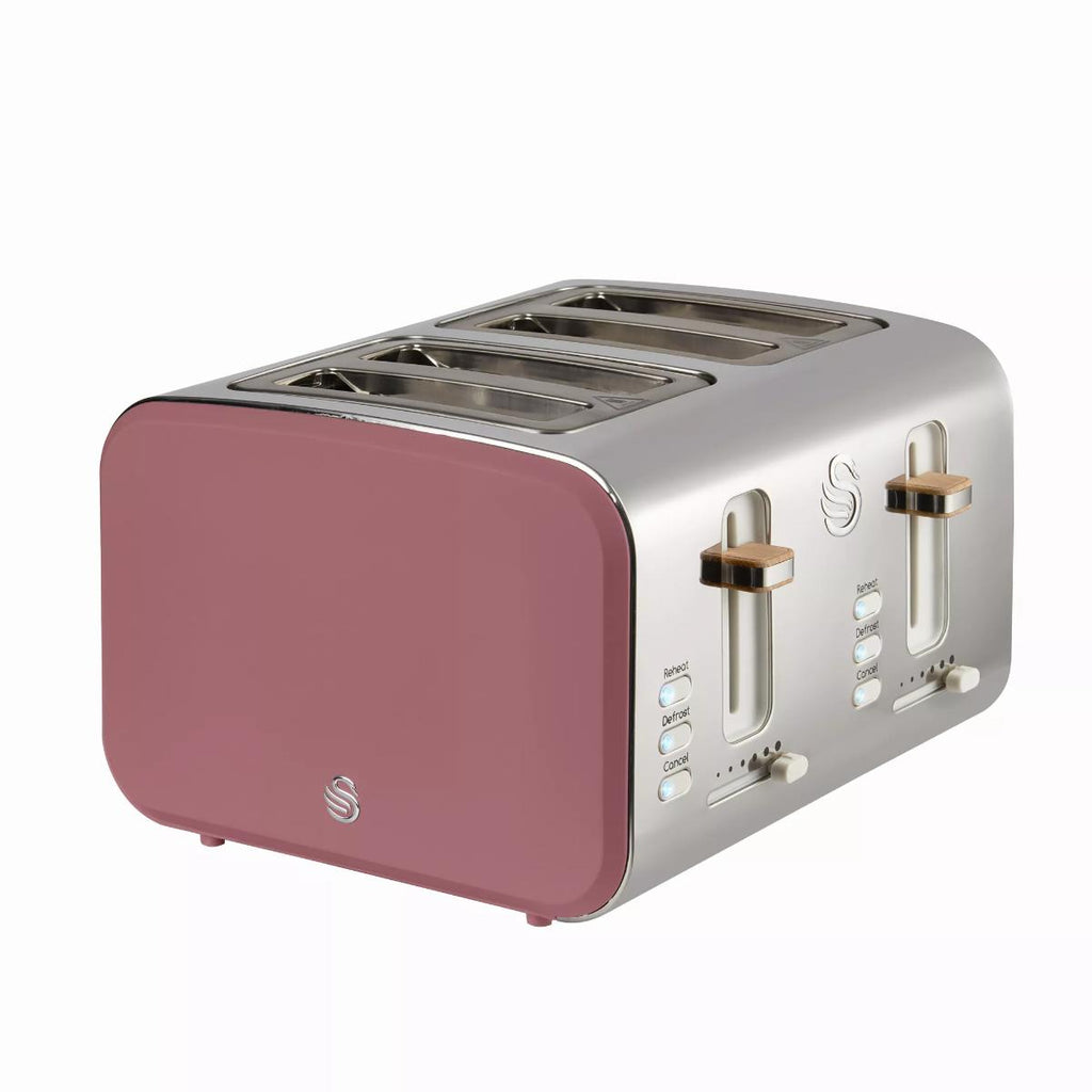 Swan Nordic 4-Slice Toaster in Grey side view
