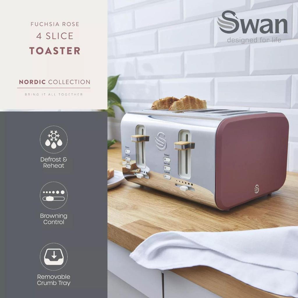 Toast in Swan Nordic toaster defrost function