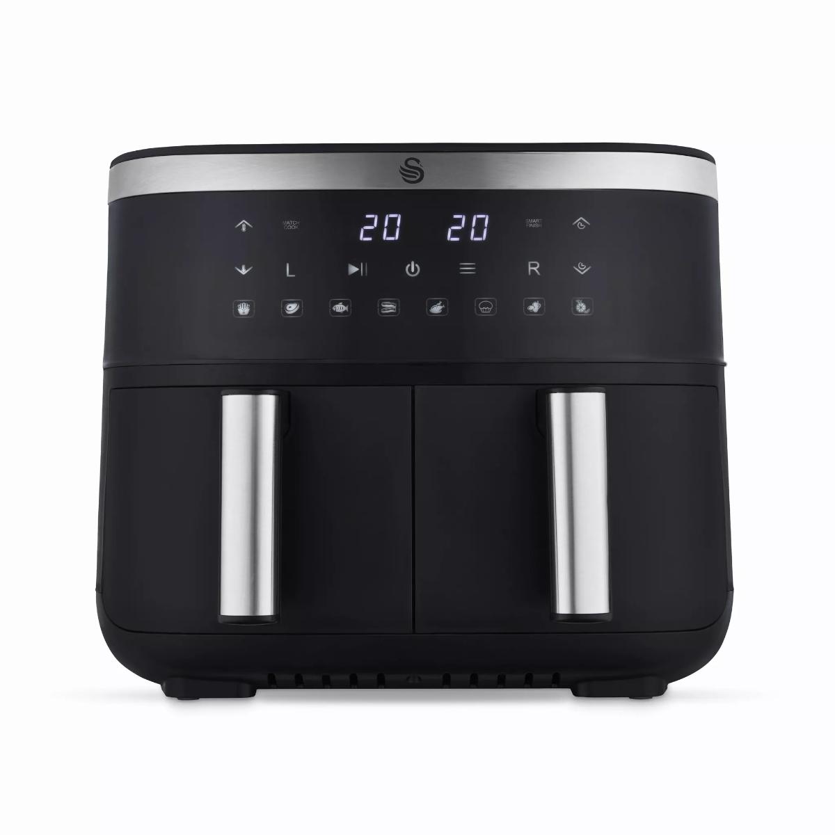 Swan 7.6L Cyclone Dual Digital Air Fryer with dual baskets