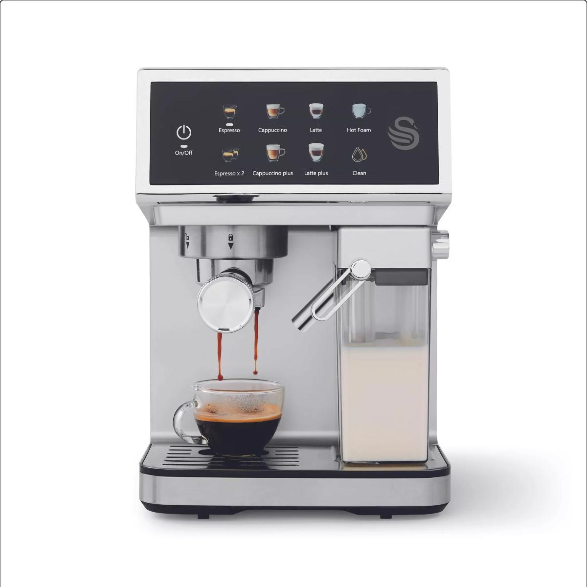 Swan Digital One-Touch Espresso Machine with milk frother