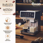Swan Digital One-Touch Espresso Machine with milk frother