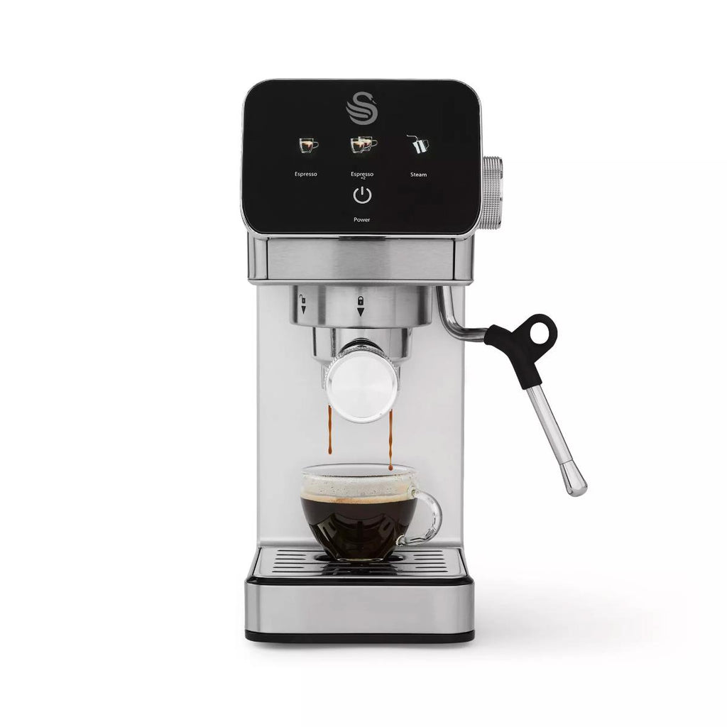Swan Digital One-Touch Mini Espresso Machine stainless steel