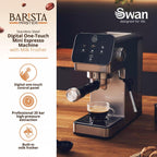 Swan Digital One-Touch Mini Espresso Machine stainless steel