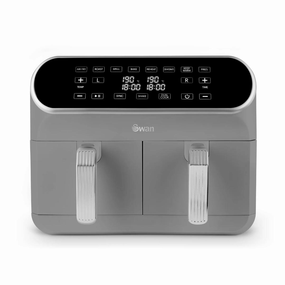 Swan Retro 8L Dual Basket Air Fryer with two 4 litre baskets