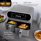 Swan Retro 8L Dual Basket Air Fryer with two 4 litre baskets