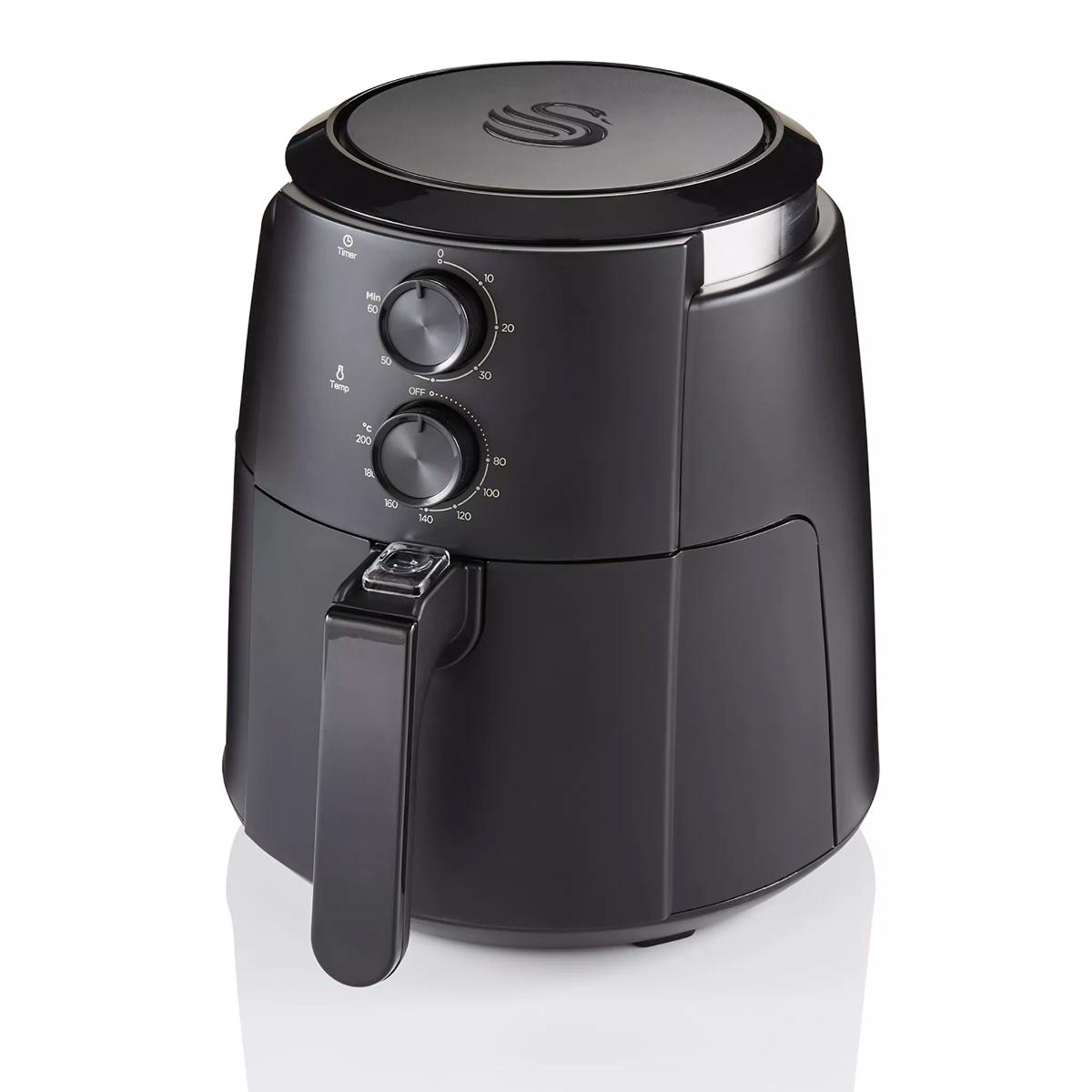 Swan Stealth Manual Air Fryer matte black kitchen appliance