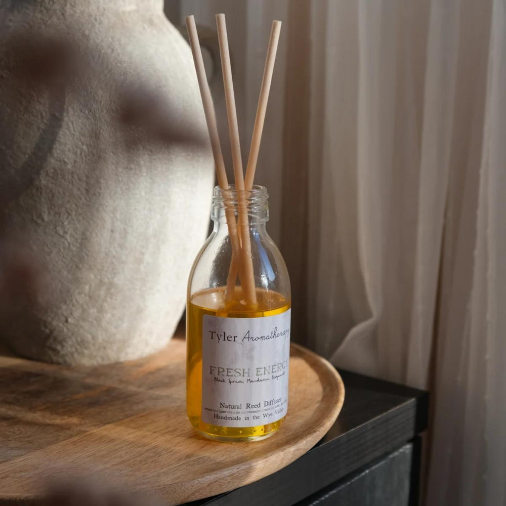 Tyler Aromatherapy Fresh Energy Mood Diffuser with Black Spruce, Mandarin and Bergamot essential oils