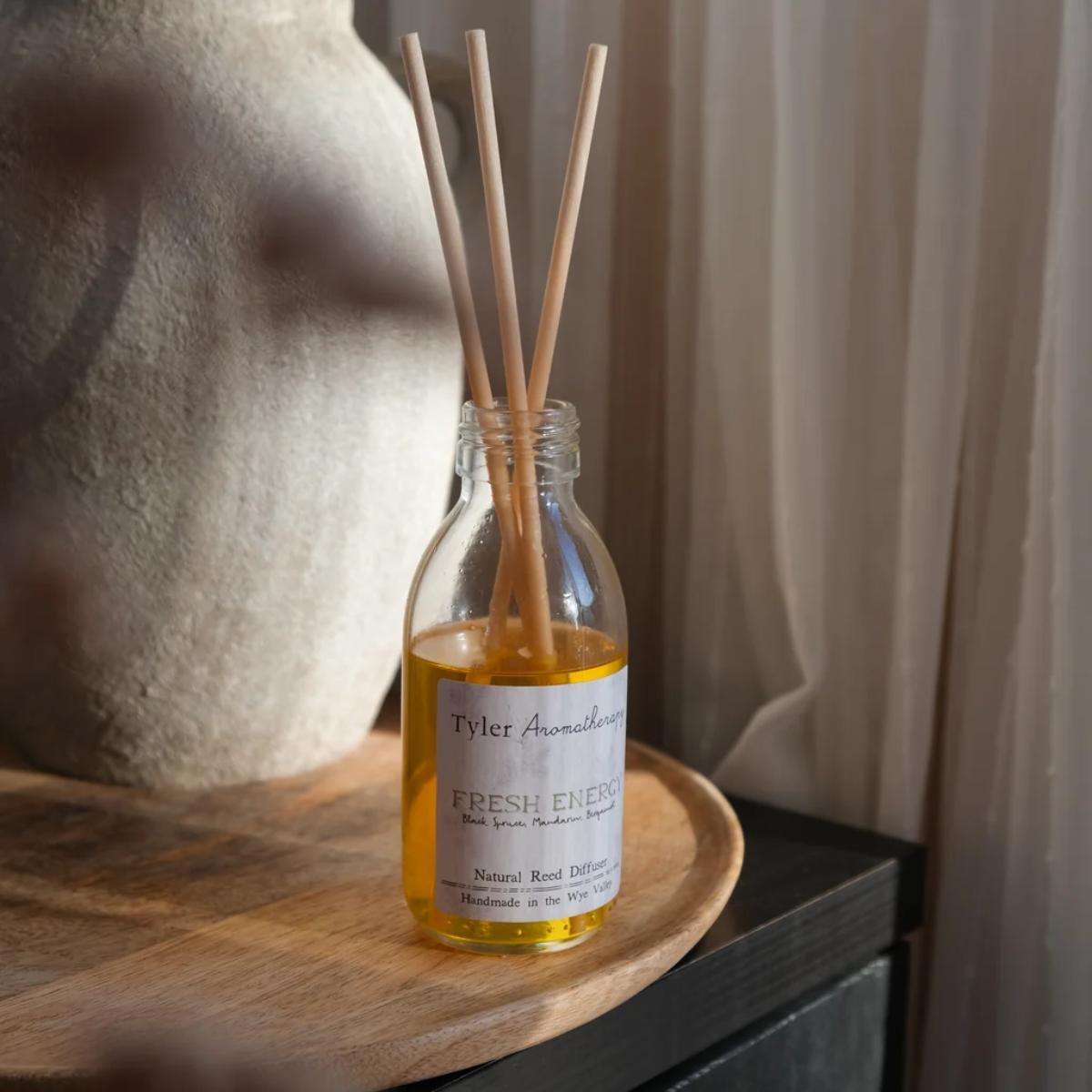 Tyler Aromatherapy Fresh Energy Mood Diffuser with Black Spruce, Mandarin and Bergamot essential oils