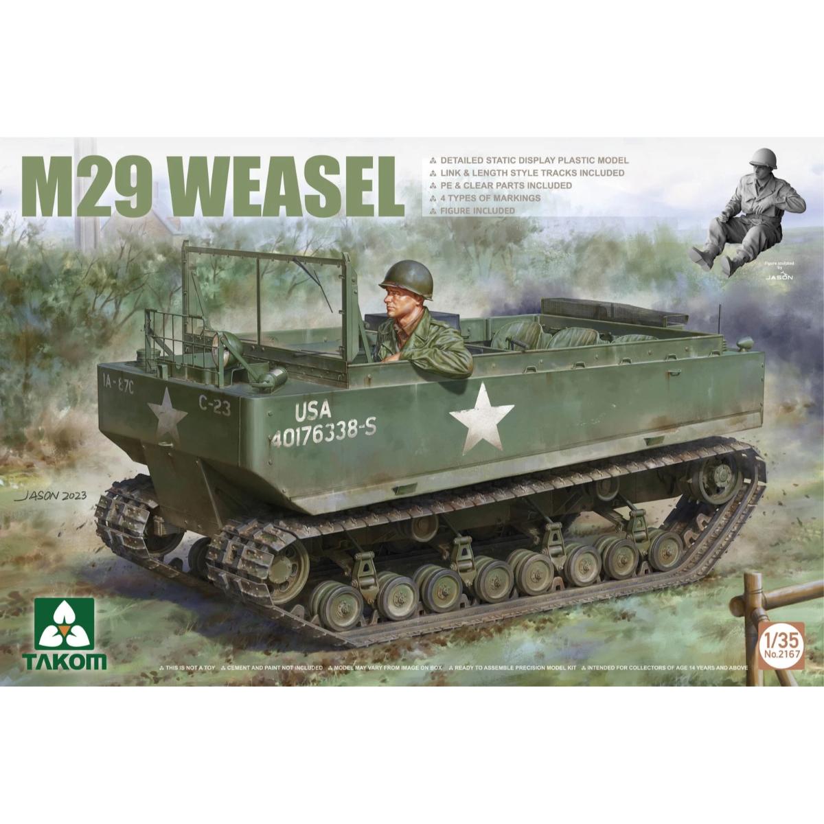 Takom 1/35 M29 Weasel WWII tracked cargo vehicle plastic model kit 2167