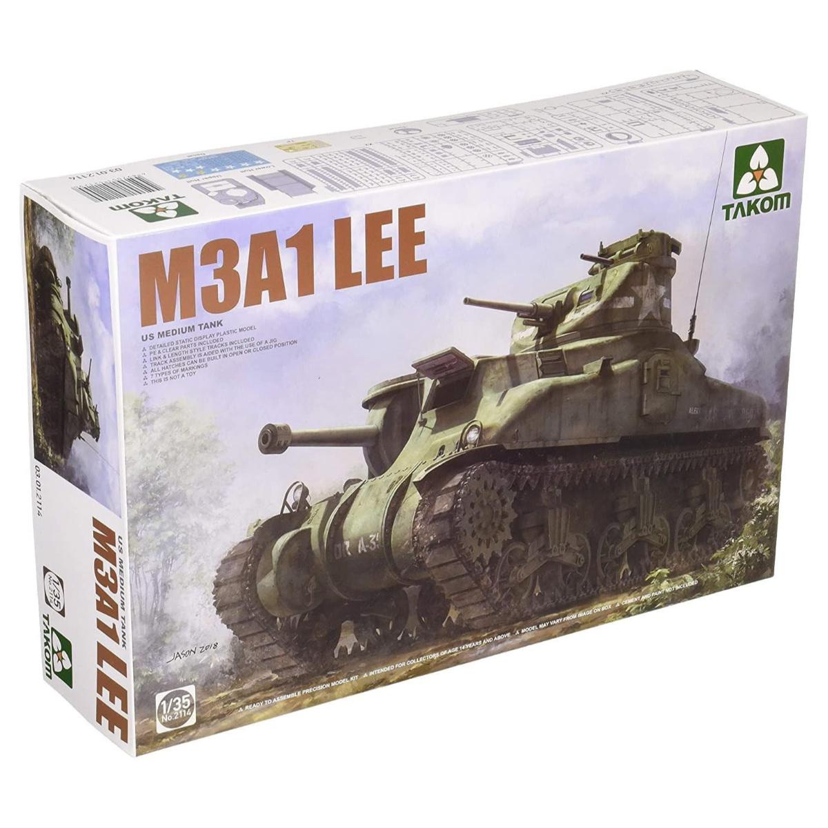 Takom 1/35 US Medium Tank M3A1 Lee plastic model kit TAK2114