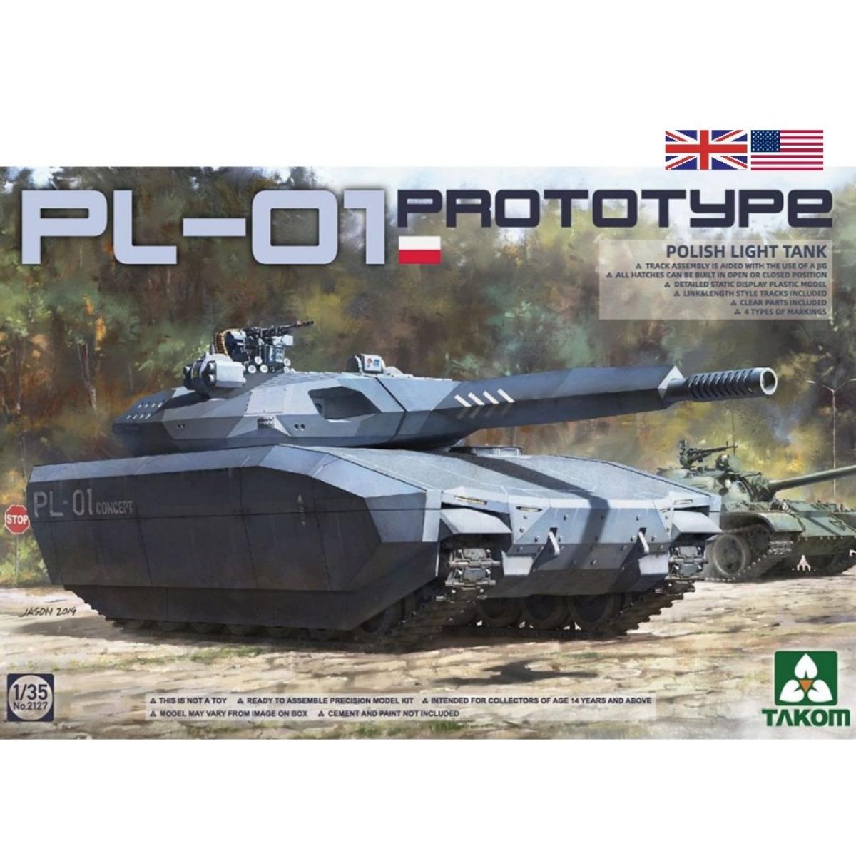 Takom 1/35 Polish PL-01 prototype light tank model kit