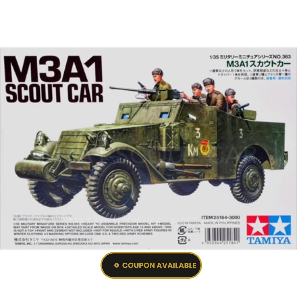 Tamiya M3A1 Scout Car model kit box