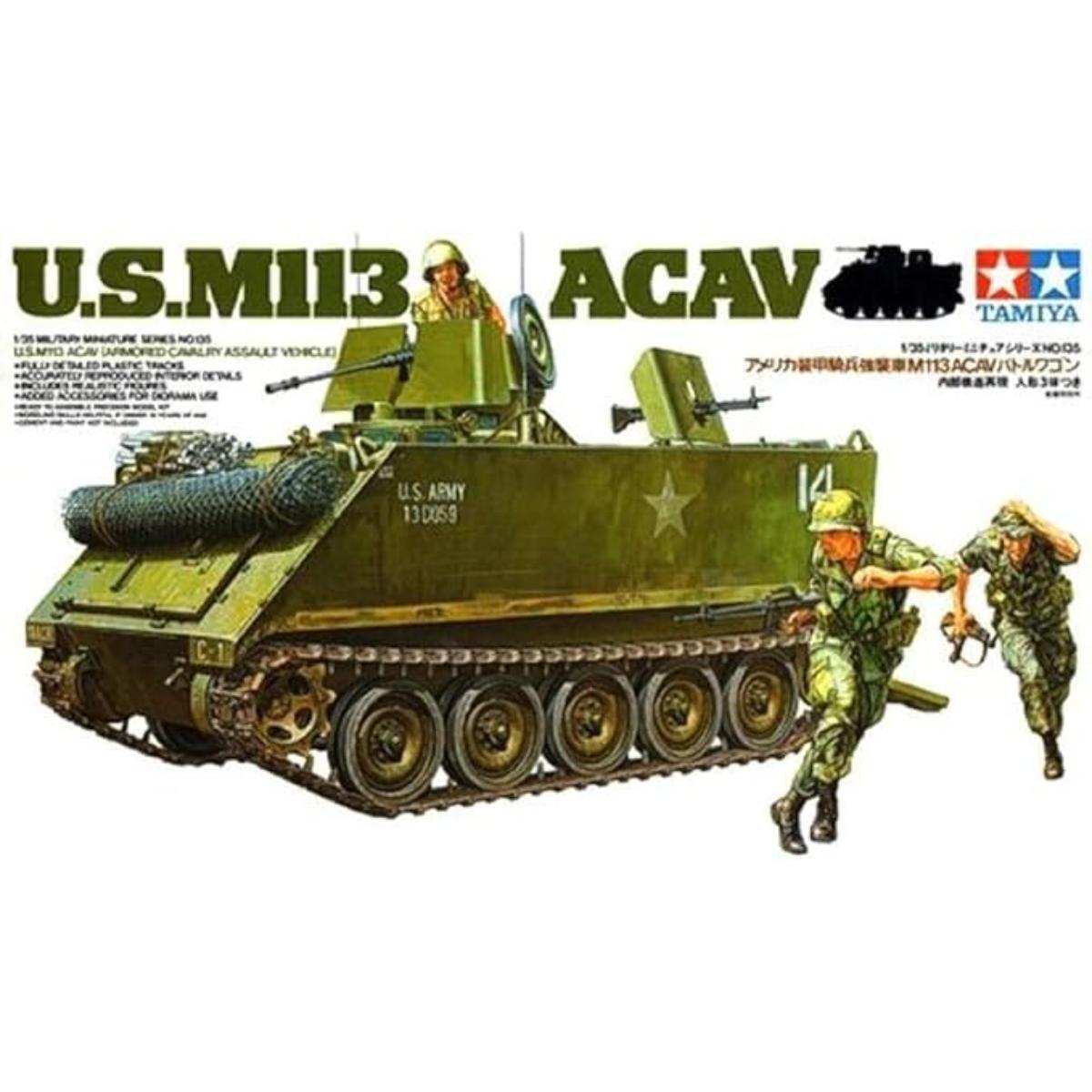 Tamiya 1:35 US M113 ACAV Storm Attack plastic model kit with figures
