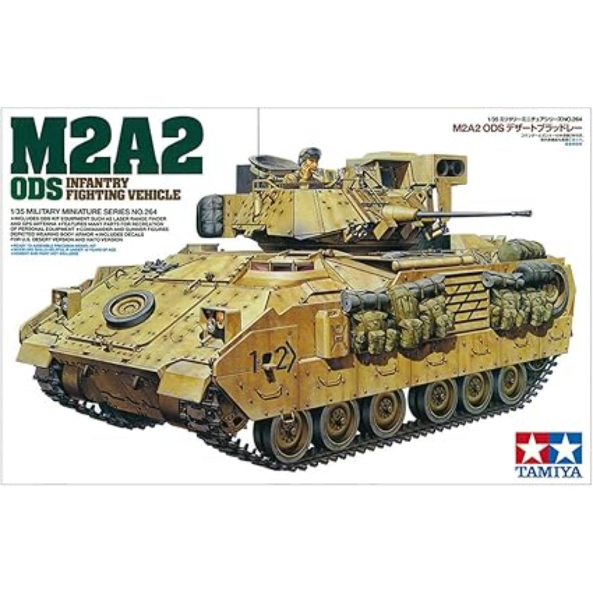 tamiya 1:35 us m2a2 bradley desert storm ifv model kit side view
