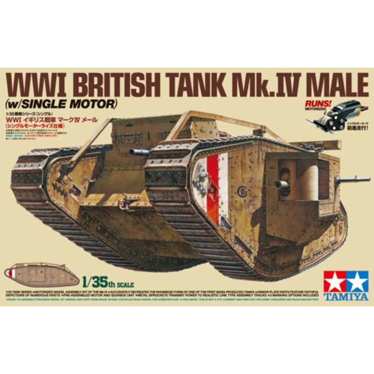 Tamiya WWI British Tank Mk IV Male single-motor model kit