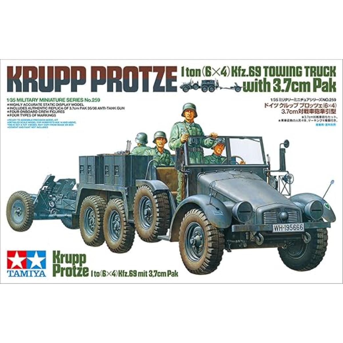 Tamiya 1/35 Krupp Protze model kit parts layout