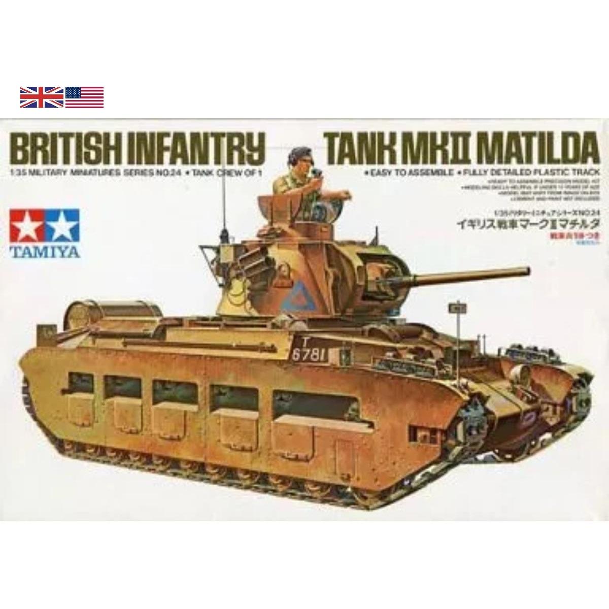 Tamiya 1/35 British Infantry Tank Mk II Matilda model kit 35024 – WWII British tank scale model