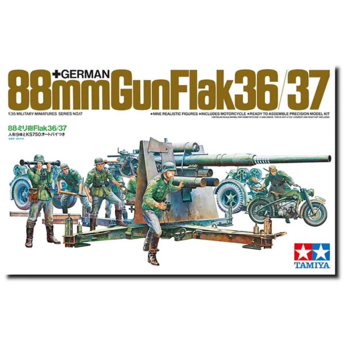 Tamiya 1/35 Flak 36/37 88mm gun completed model