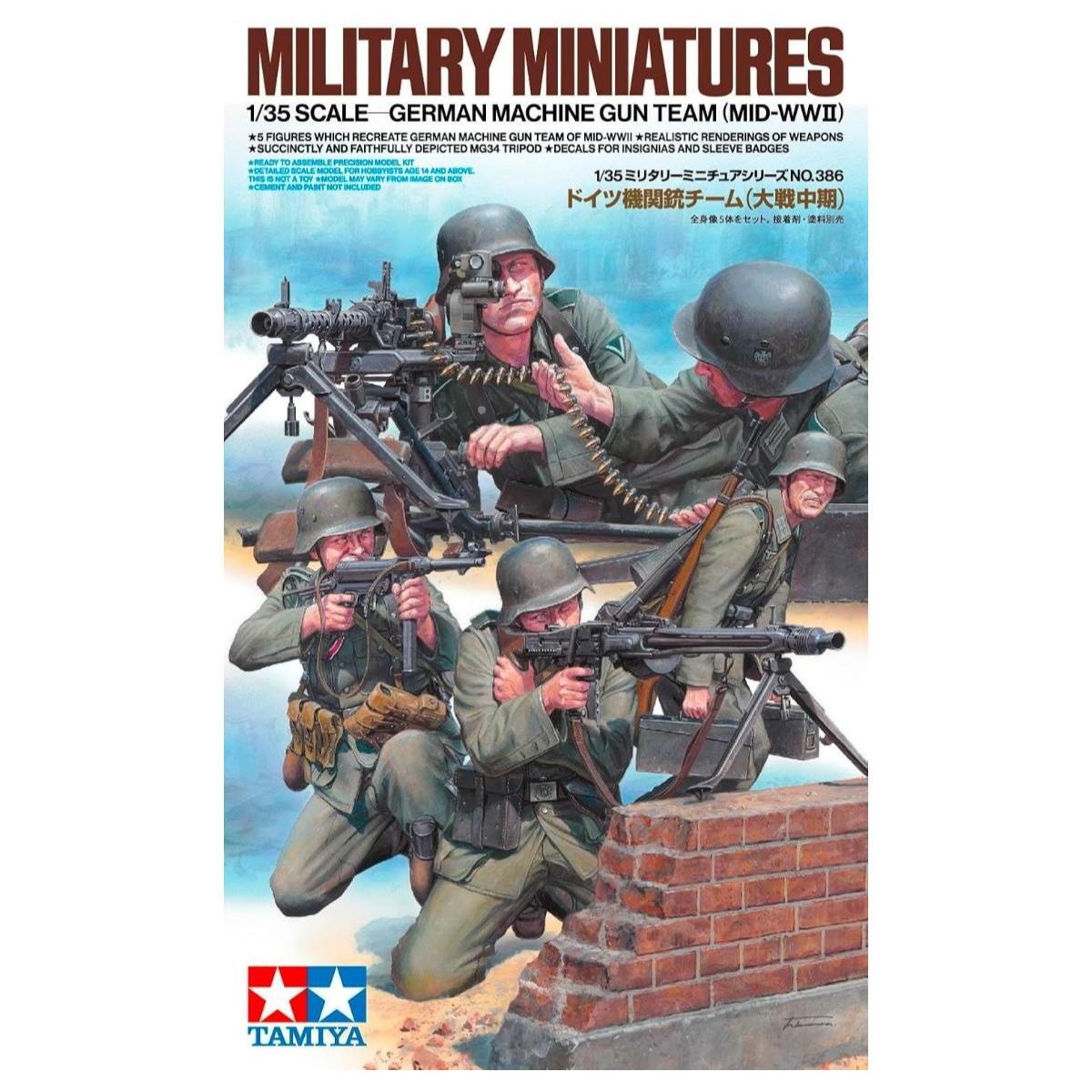 Tamiya 35386 German MG Troops 1/35 WWII mid‑war machine gun team figure set