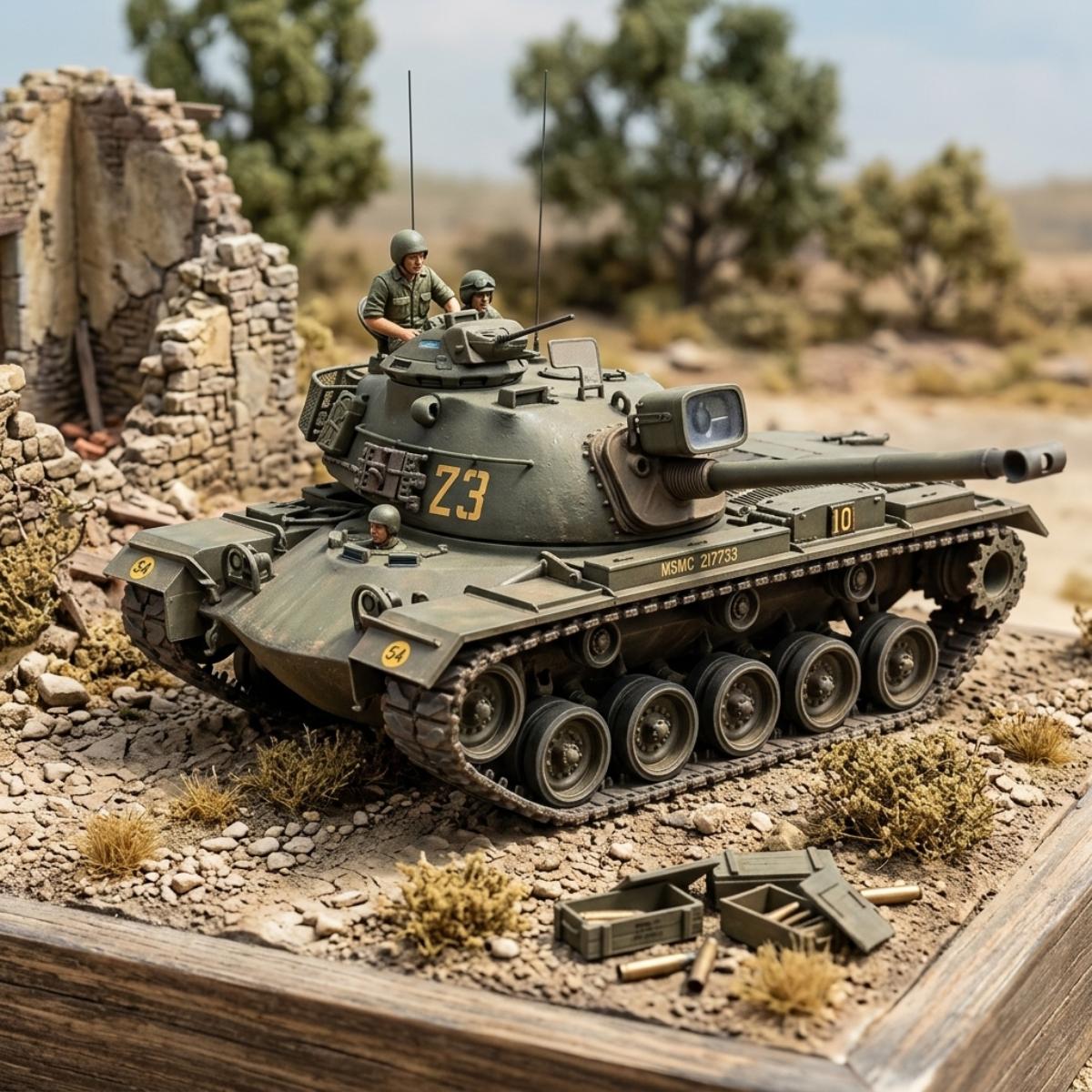 Tamiya 1/35 M48A3 Patton Tank Model Kit diorama