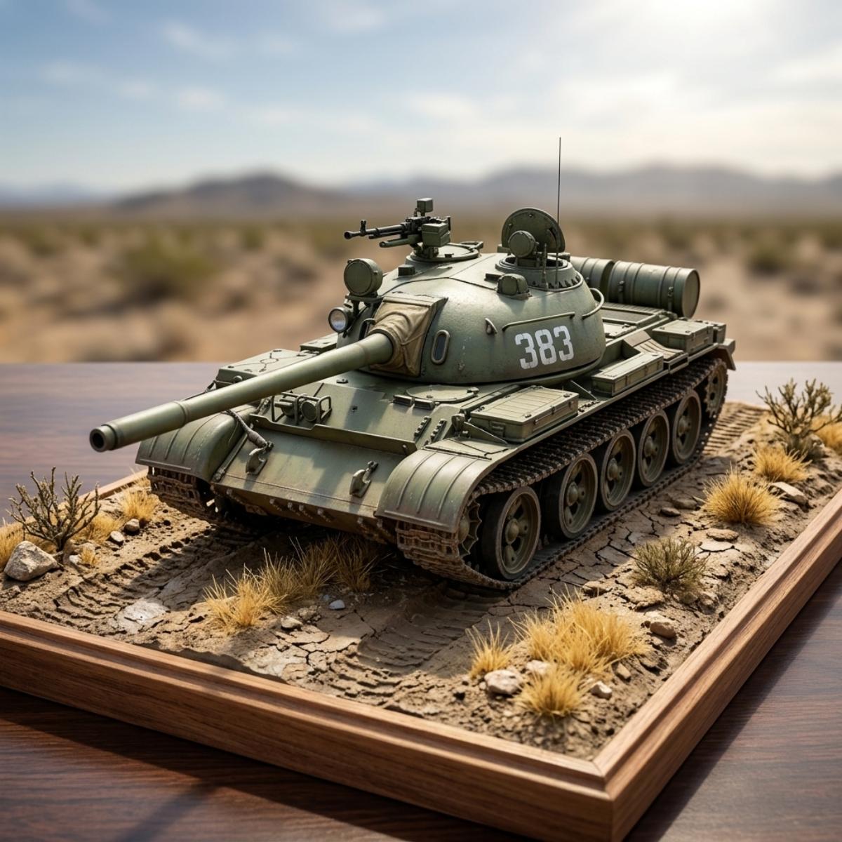 Tamiya 1/35 T-55A tank model diorama