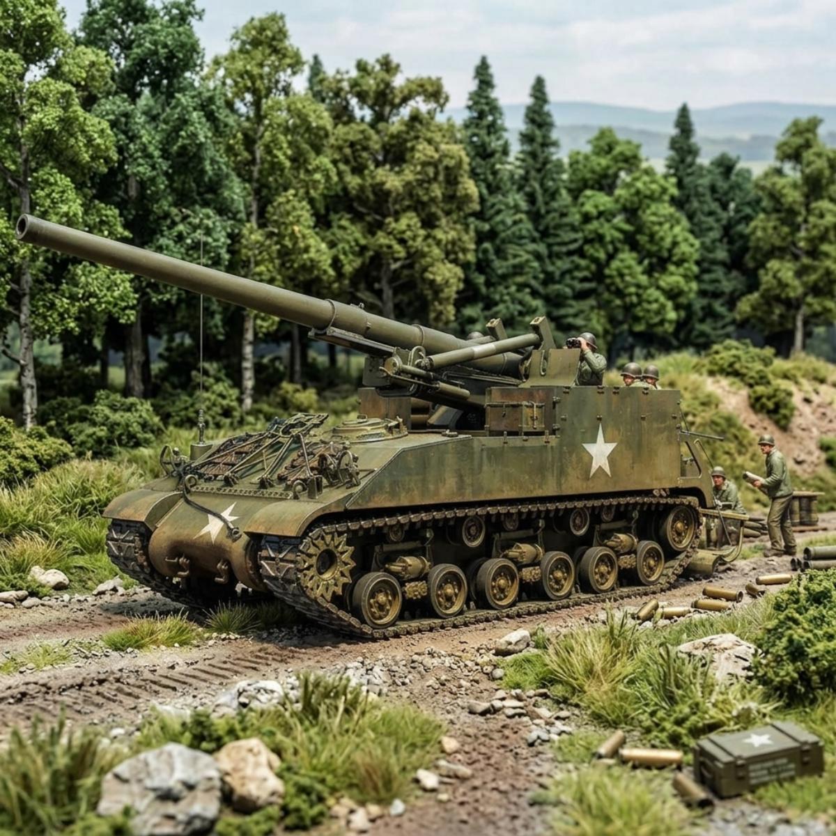 Tamiya 1/35 US Self-Propelled 155mm Gun M40 diorama