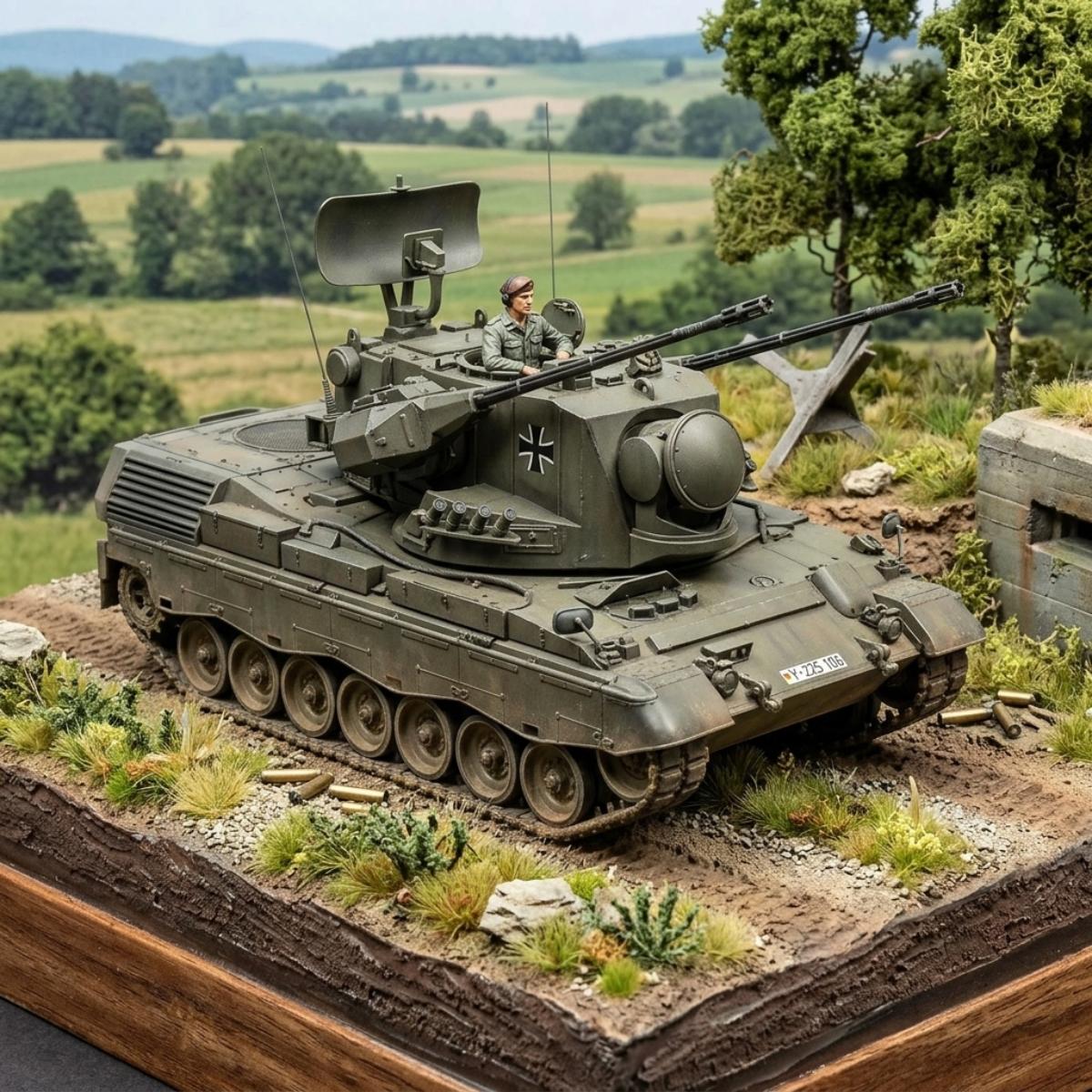 Tamiya Flakpanzer Gepard 1/35 model diorama