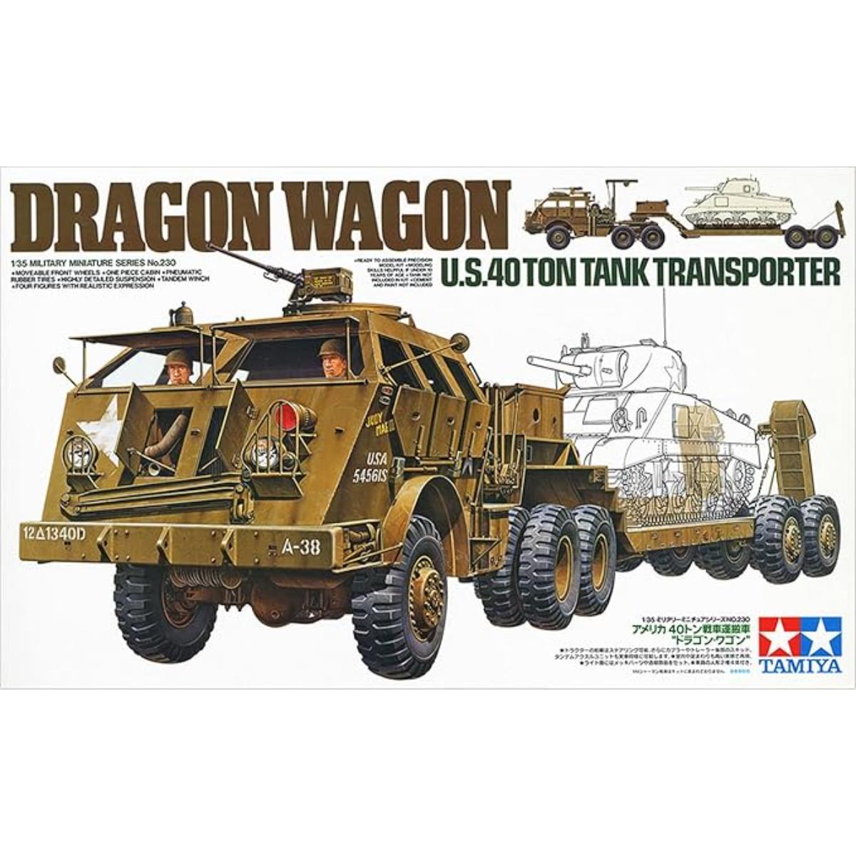 Tamiya 1:35 scale Dragon Wagon U.S. 40-Ton Tank Transporter model kit
