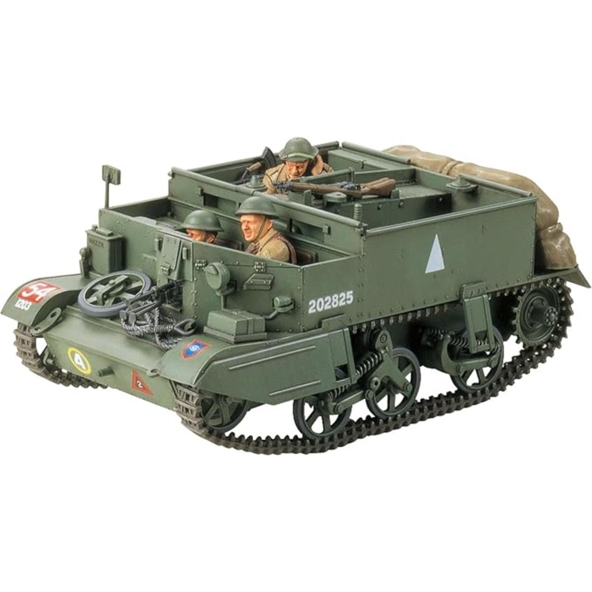 Tamiya 1:35 Universal Carrier Mk.II Forced Reconnaissance model kit box art with five figures
