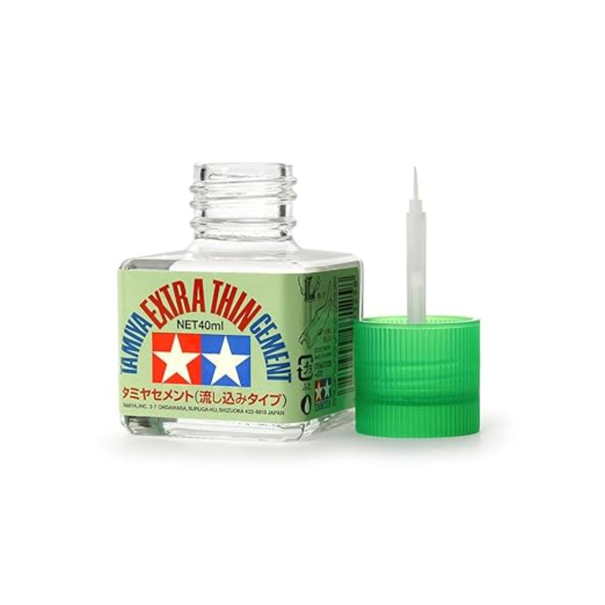 Tamiya Extra-Thin Cement 40 ml bottle with fine-tip applicator
