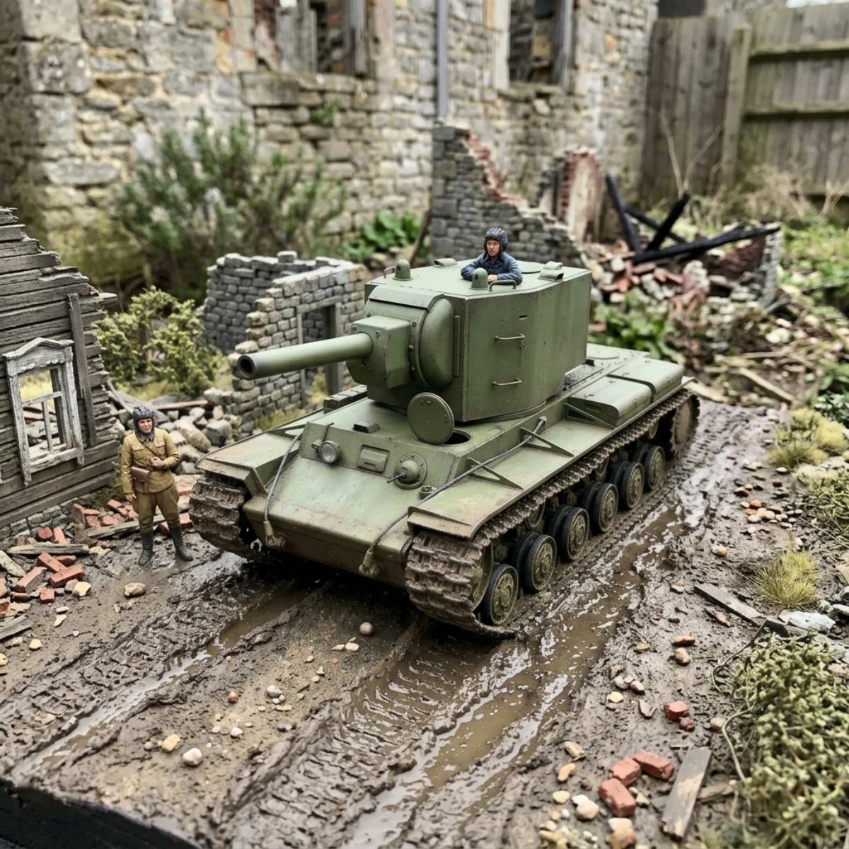 Tamiya 1:35 KV-2 Russian Heavy Tank box art model kit
