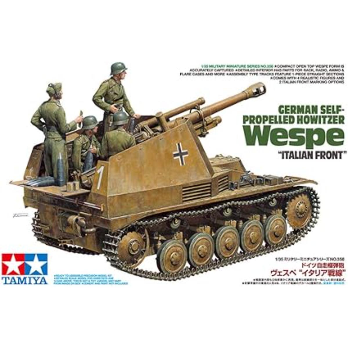 Tamiya 1:35 German Self-Propelled Howitzer Wespe Italian Front plastic model kit
