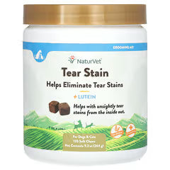 NaturVet Tear Stain Plus Lutein soft chews for dogs and cats