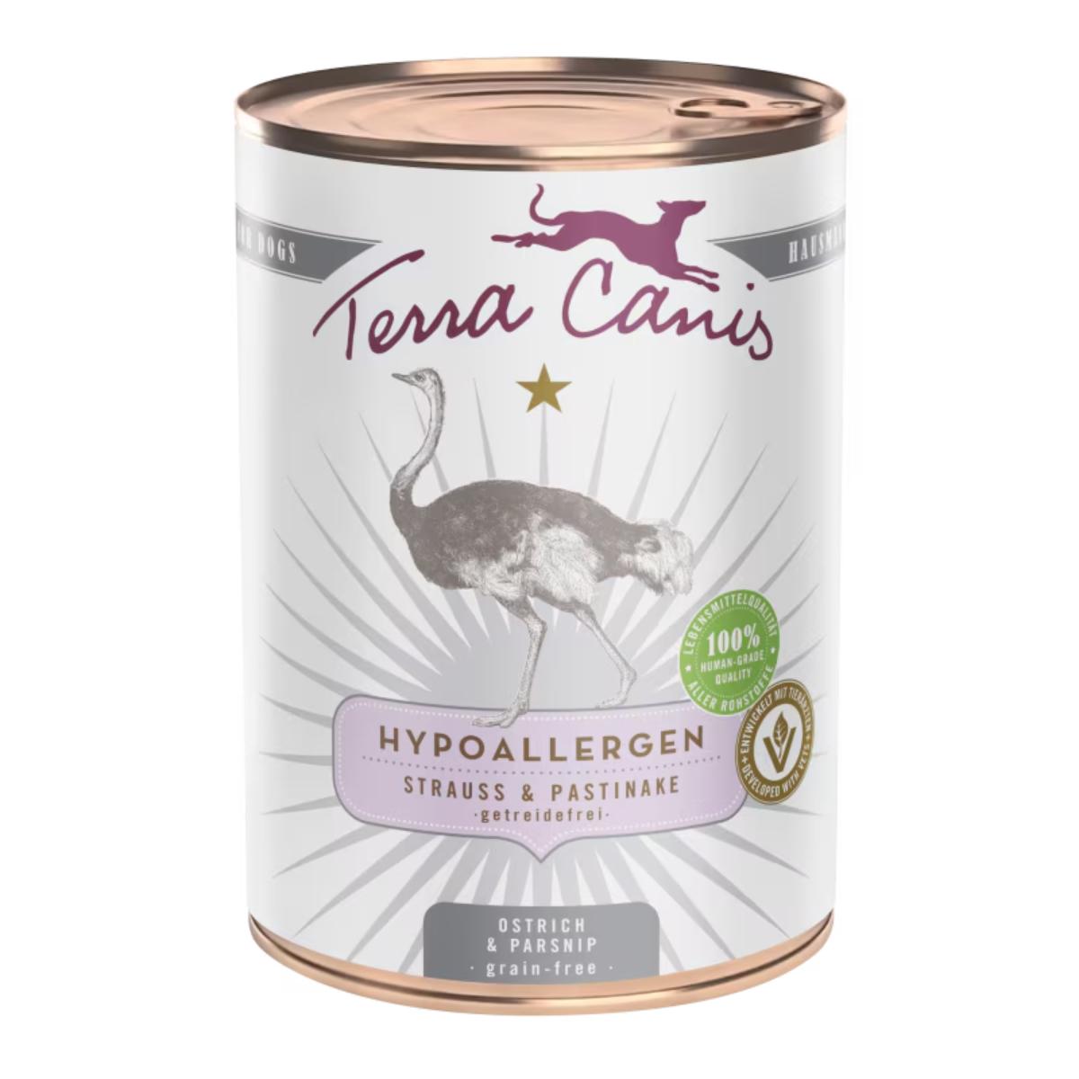 Terra Canis Hypoallergenic Wet Dog Food Ostrich with Parsnip – premium grain‑free recipe for sensitive dogs