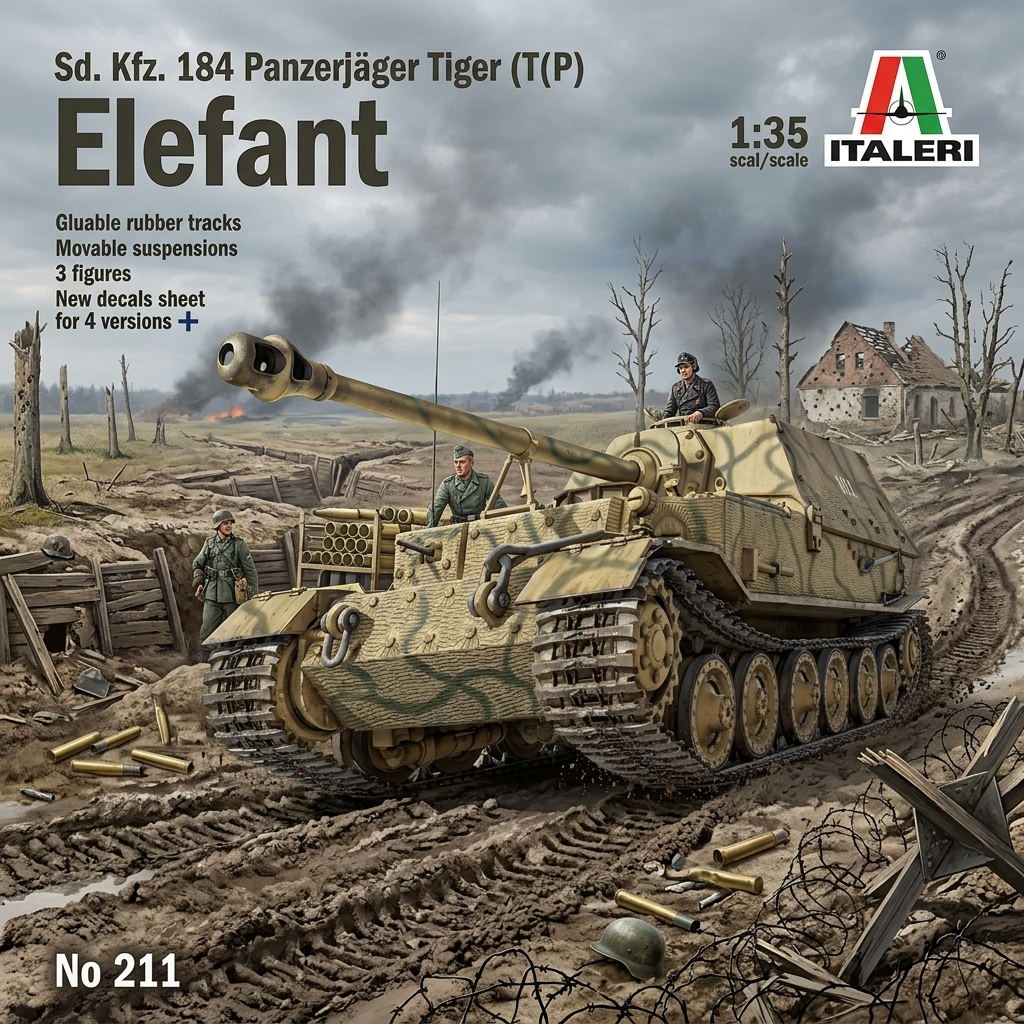 Italeri Tiger Elefant 1:35 model kit box IT211