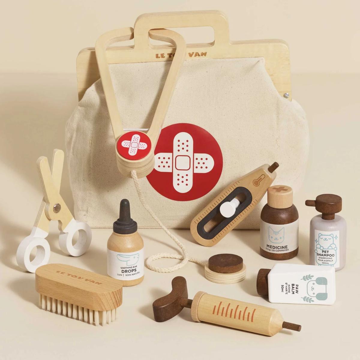 wooden vet set toy