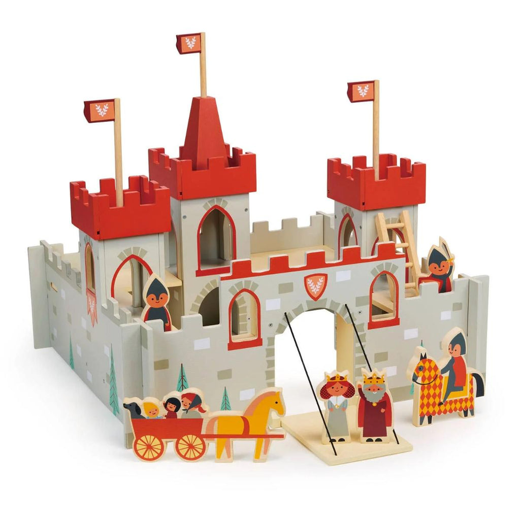 wooden castle toy playset