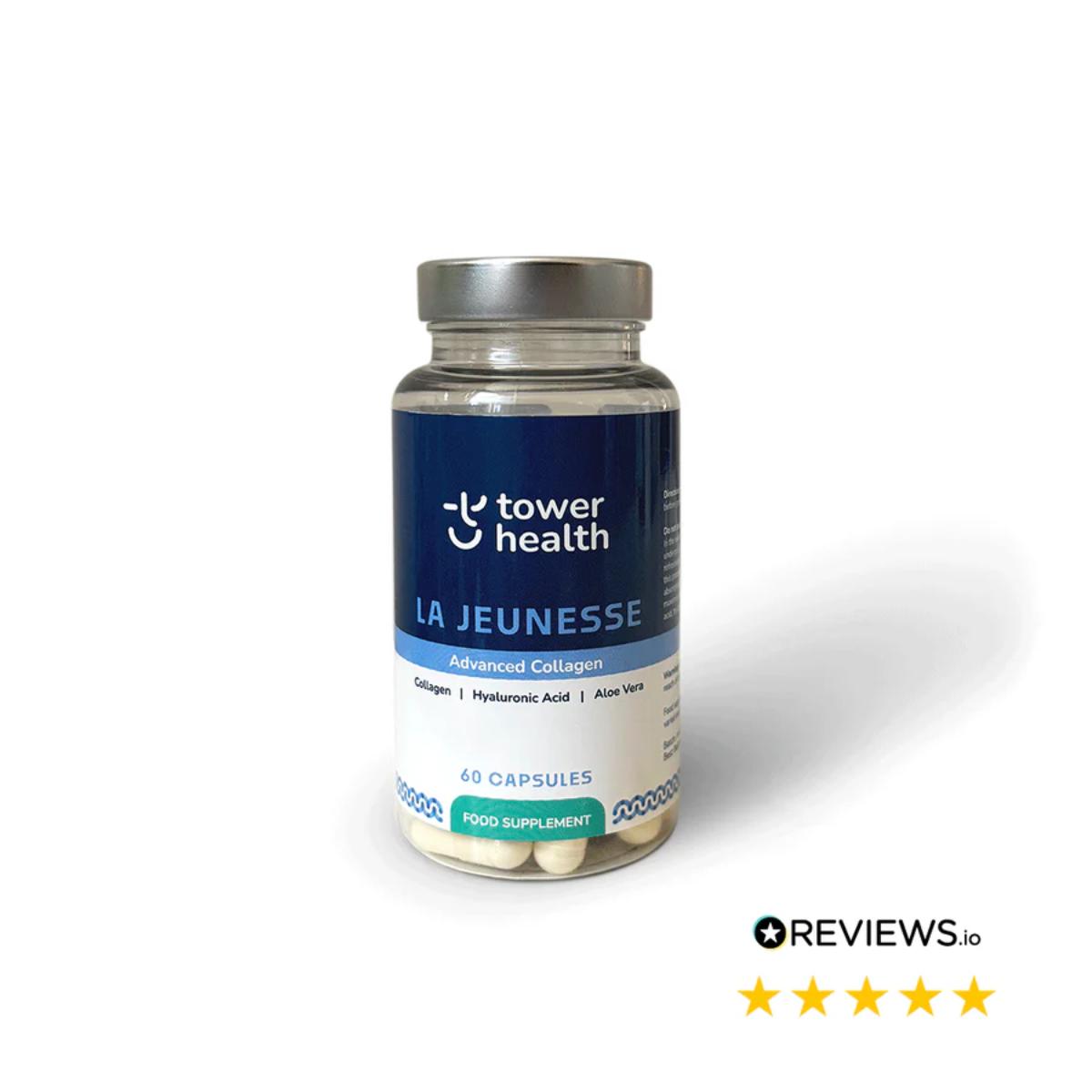 La Jeunesse Collagen Capsules 1200mg bottle, 60 capsules, daily collagen support for skin, hair and joints