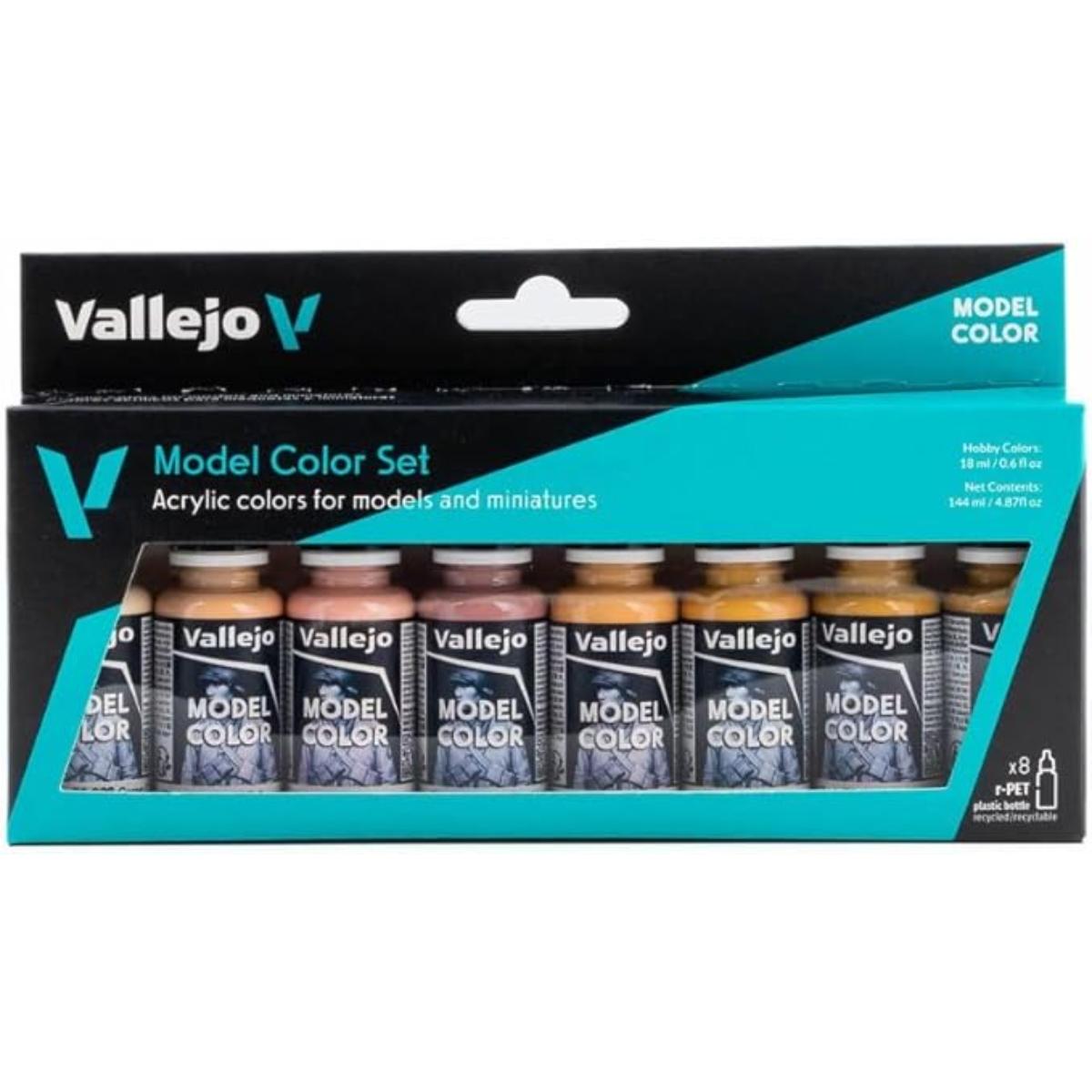 Vallejo Model Color Face & Skin Tones Paint Set – 8 bottles of acrylic skin tone paints
