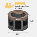 Veehoo Foldable Portable Pet Playpen brown colour front view